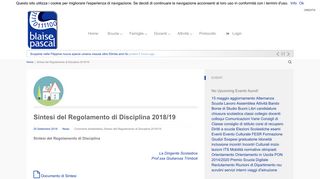 
                            8. Sintesi del Regolamento di Disciplina 2018/19 | I.T.E. Blaise Pascal