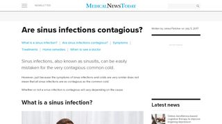 
                            12. Sinus infections: Are they contagious? - Medical News Today
