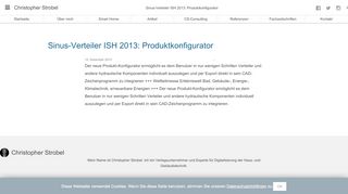 
                            11. Sinus-Verteiler ISH 2013: Produktkonfigurator | Christopher Strobel