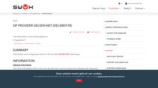 
                            8. SIP Provider GELSEN-NET (DE) - Swyx