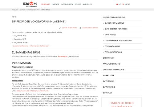 
                            11. SIP Provider VoiceWorks (NL) - Swyx