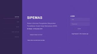 
                            5. SIPEMAS - Sistem Informasi Pengabdian Masyarakat