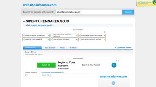 
                            9. sipenta.kemnaker.go.id at WI. Login Dinas - Website Informer