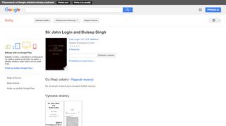 
                            7. Sir John Login and Duleep Singh - Výsledky hledání v Google Books
