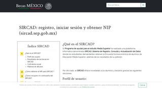 
                            5. SIRCAD: registro, iniciar sesión y obtener NIP (sircad.sep.gob.mx)