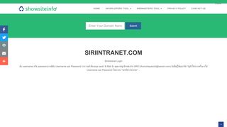 
                            5. siriintranet.com - SiriIntranet Login - Show Website Information