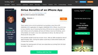 
                            11. Sirius Benefits of an iPhone App - Sirius XM Holdings Inc. (NASDAQ ...