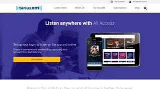 
                            6. SiriusXM - Create your streaming login