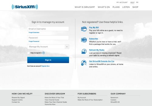 
                            1. SiriusXM Radio: Manage Your SiriusXM Account - Sign In, Convert ...