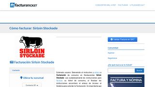 
                            2. Sirloin Stockade - Facturación Electrónica - FacturaTicket