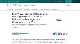 
                            6. SIRVA Worldwide Relocation & Moving named 2018 APAC ...