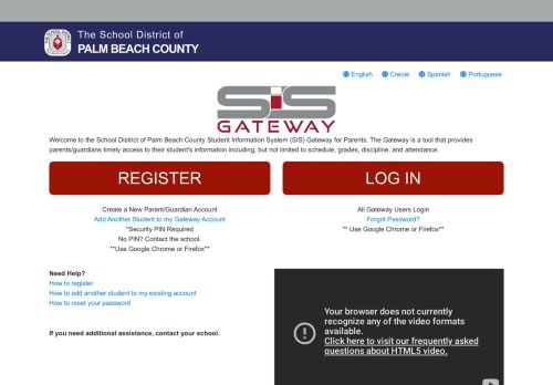 
                            11. SIS Gateway - The School District of Palm Beach County