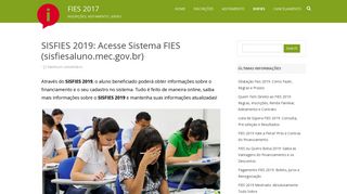 
                            7. SISFIES 2019 → Acesse Sistema FIES (sisfiesaluno.mec.gov.br)