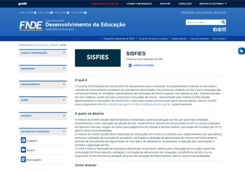 
                            4. SISFIES - Portal do FNDE