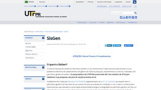 
                            10. SisGen — Universidade Tecnológica Federal do Paraná UTFPR