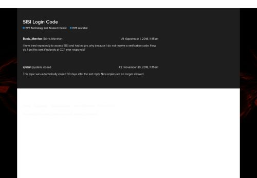 
                            2. SISI Login Code - EVE Launcher - EVE Online Forums