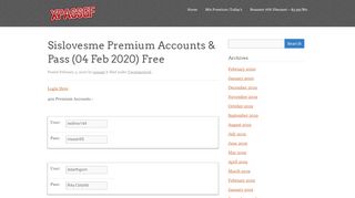 
                            4. Sislovesme Premium Accounts & Pass - xpassgf