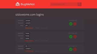 
                            2. sislovesme.com logins - BugMeNot
