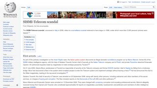 
                            8. SISMI-Telecom scandal - Wikipedia