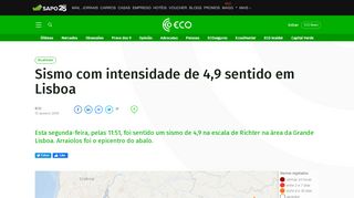 
                            13. Sismo com intensidade de 4,9 sentido em Lisboa – ECO