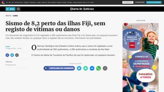 
                            7. Sismo de 8,2 perto das ilhas Fiji, sem registo de vítimas ou danos