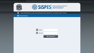 
                            3. SISP-ES | Sistema Integrado de Inteligência da Segurança Pública do ...