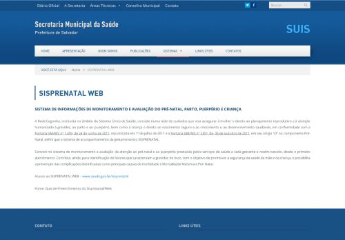 
                            5. sisprenatal web - Secretaria Municipal da Saúde
