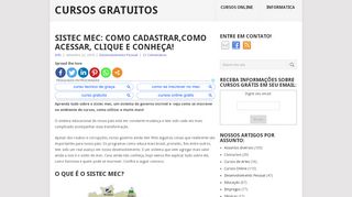 
                            5. Sistec mec: como cadastrar,como acessar, clique e conheça!