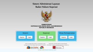 
                            4. Sistem Administrasi Layanan Badan Hukum Koperasi - Site