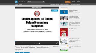 
                            13. Sistem Aplikasi IDI Online Dalam Menunjang Pelayanan - SlideShare