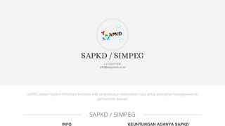 
                            5. Sistem Aplikasi Pelayanan Kepegawaian Daerah ( SAPKD ) / SIMPEG