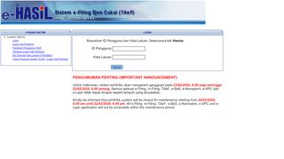 
                            2. Sistem e-Filing Ejen Cukai (TAeF) - ver1.5(310310)