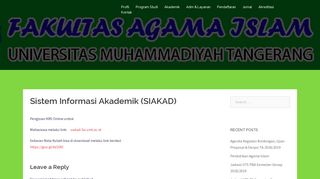
                            7. Sistem Informasi Akademik (SIAK) – FAKULTAS AGAMA ISLAM