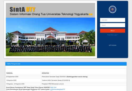 
                            2. Sistem Informasi Orang Tua Mahasiswa - UTY