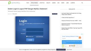
                            6. Sistem Login & Logout PHP Dengan MySQLi Statement - Posciety