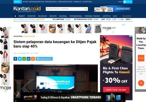 
                            8. Sistem pelaporan data keuangan ke Ditjen Pajak baru siap 40%