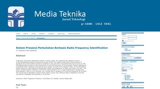 
                            11. Sistem Presensi Perkuliahan Berbasis Radio Frequency Identification ...