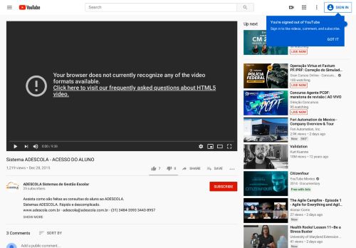 
                            11. Sistema ADESCOLA - ACESSO DO ALUNO - YouTube