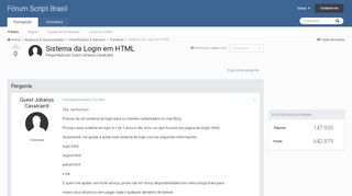 
                            3. Sistema da Login em HTML - Parcerias - Fórum Script Brasil