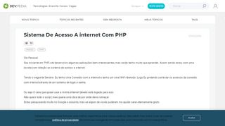 
                            7. Sistema De Acesso A internet Com PHP - Fórum DevMedia