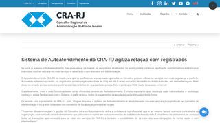 
                            7. Sistema de Autoatendimento do CRA-RJ agiliza relação com ...