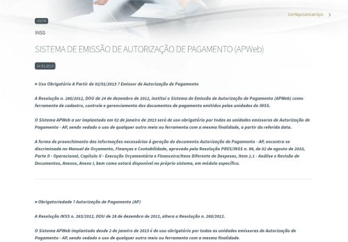 
                            1. SISTEMA DE EMISSÃO DE AUTORIZAÇÃO DE PAGAMENTO (APWeb)