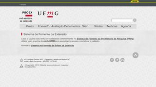 
                            2. Sistema de Fomento da Extensão - Proex - UFMG