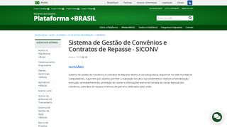 
                            5. Sistema de Gestão de Convênios e Contratos de Repasse - SICONV