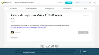 
                            5. Sistema de Login com AJAX e PHP – Blindado - Fórum DevMedia