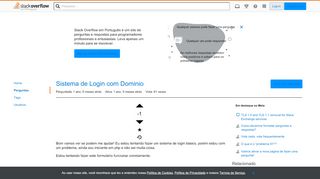 
                            10. Sistema de Login com Dominio - Stack Overflow em Português