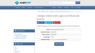 
                            2. Sistema de Login com Níveis de Acesso - Segurança - PHP - Códigos ...