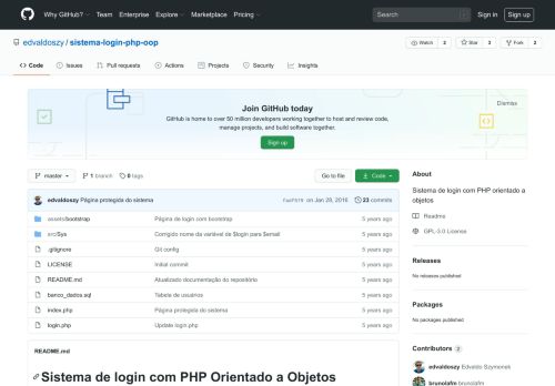 
                            5. Sistema de login com PHP orientado a objetos - GitHub