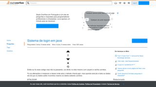 
                            6. Sistema de login em java - Stack Overflow em Português