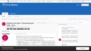 
                            5. Sistema de login o Dreamweaver CS6 - Erro - HTML e CSS - Fórum ...